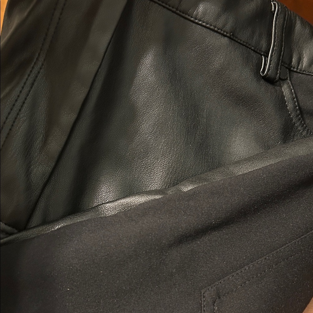 Karl Lagerfeld Black Leather-Style Trousers - Picture 6 of 6